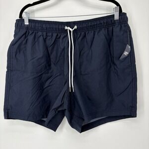 Lands' End Mens Volley Swim Trunks XL Navy Shorts NWT
